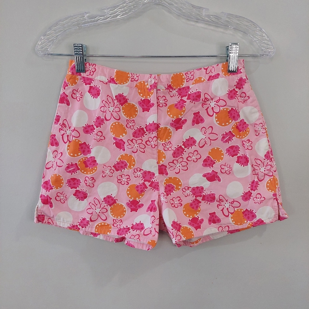 Lilly Pulitzer kids shorts size 14 pink orange white bug print